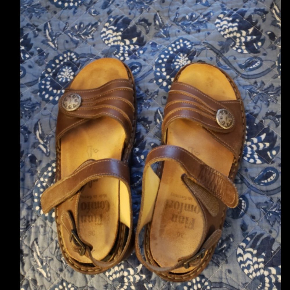 Finn Comfort Women's Walking Sandals - 36/5.5 - Good Condition - Tan Leather